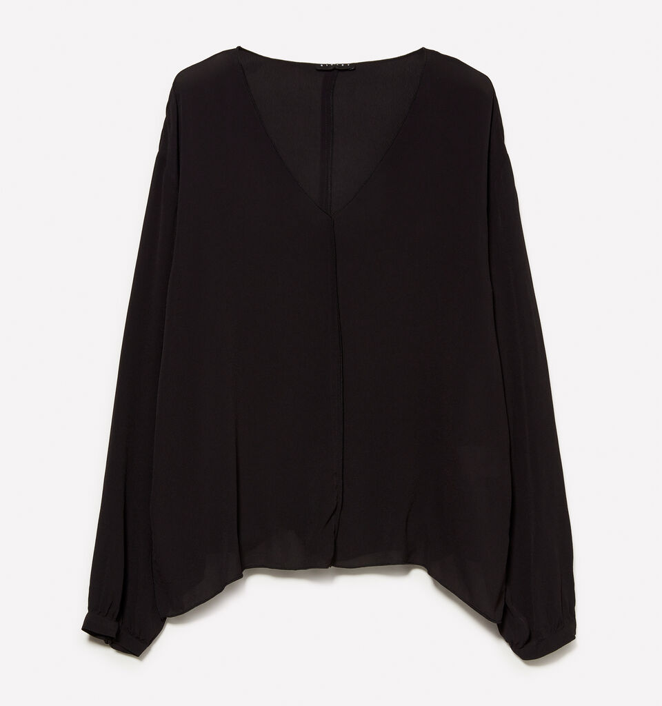 Black oversized blouse - women's blouses - Black | Sisley image number 5
